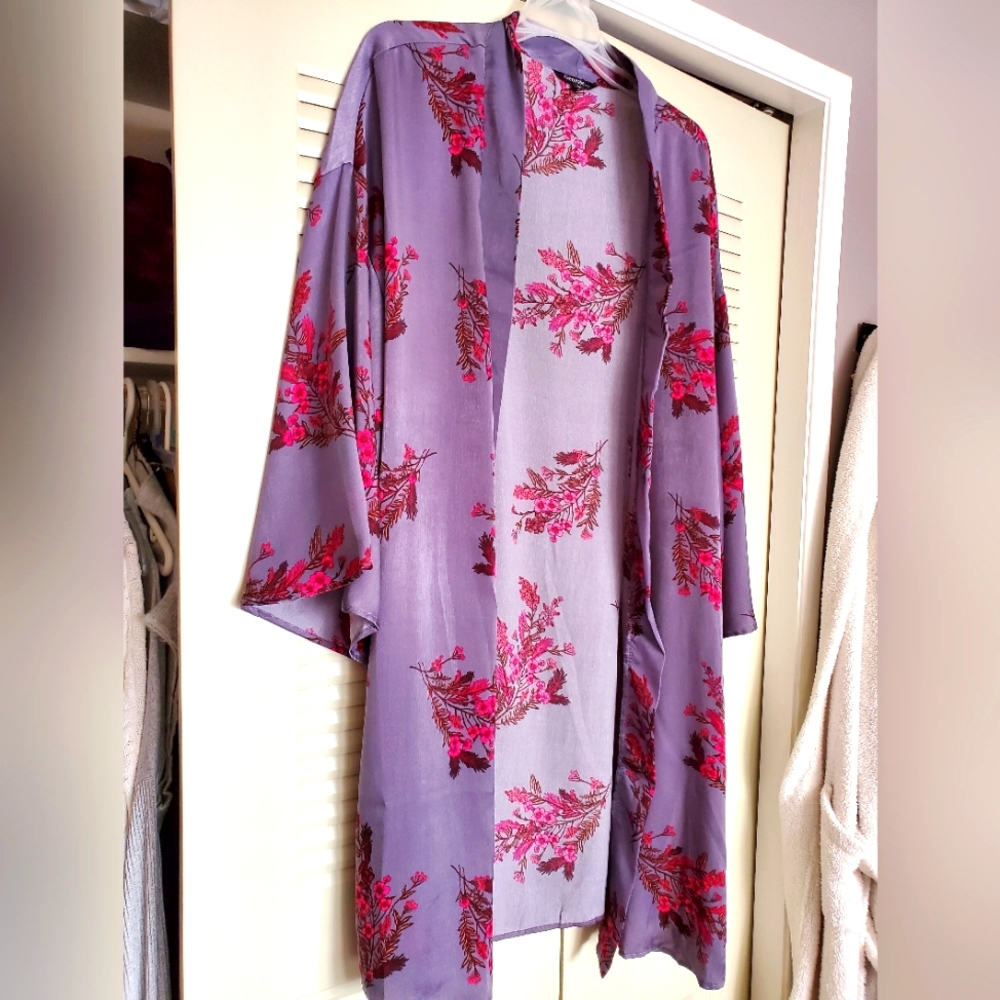 George Brand Duster XL, H&M Animal Print Blouse XXL, Zenni Purple Tunic XL